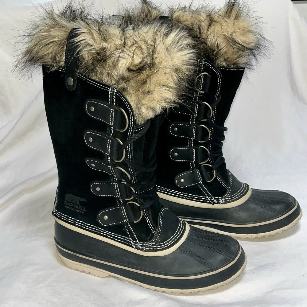Sorel Black Winter Boots with Fur Trim